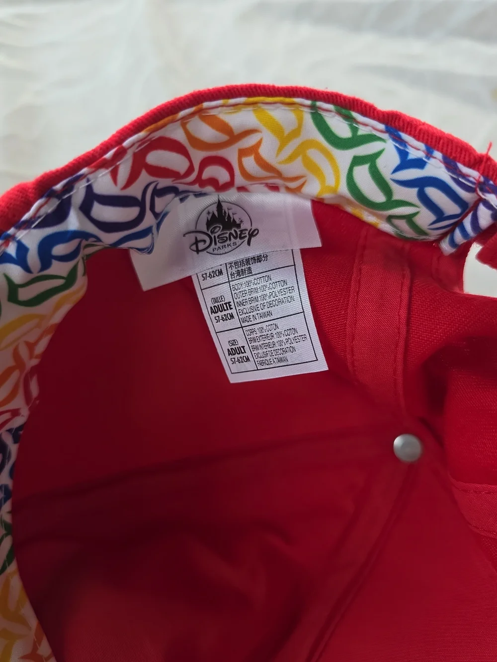 Disney Red Cap with Rainbow Mickey Ears
